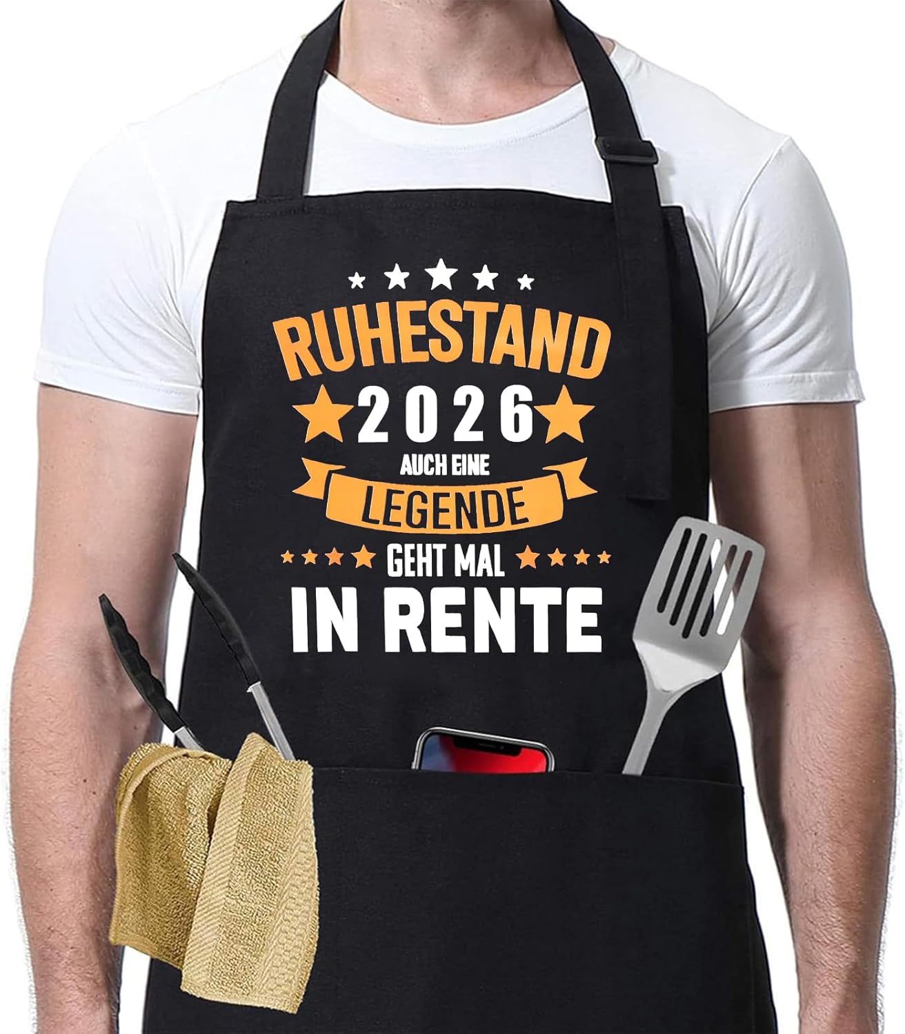 Lustige Grillschürze „Ruhestand 2026“