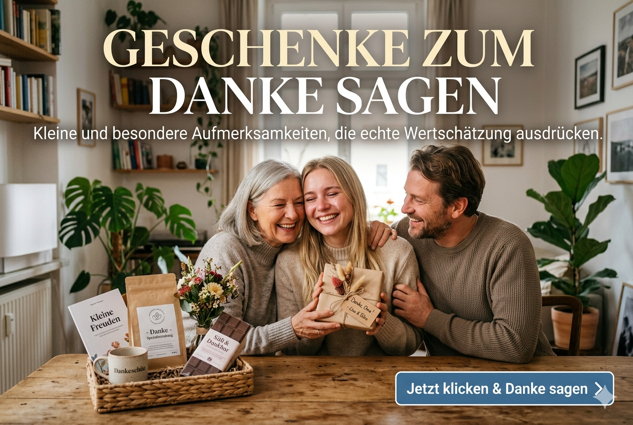 Geschenke zum Danke sagen

Kleine und besondere Aufmerksamkeiten, die echte Wertschätzung ausdrücken.