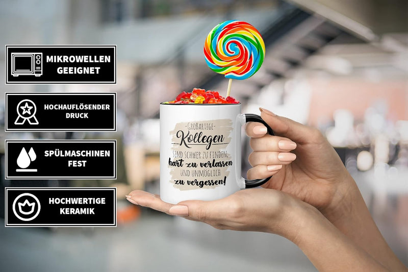 Mikrowellengeeignete & robuste Keramiktasse mit hochauflösendem Spruch-Druck