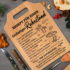 Bambus Schneidebrett mit Gravur „Rezept für den Ruhestand“