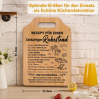 Gefertigt aus 100% natürlichem Bambus, besticht dieses Brett durch seine Robustheit und langlebige Lasergravur. Ob als dekoratives Element in der Küche, als praktisches Frühstücksbrettchen oder als stilvolle Servierplatte für den nächsten Grillabend – dieses Brett ist der perfekte Begleiter für die neugewonnene Freizeit.