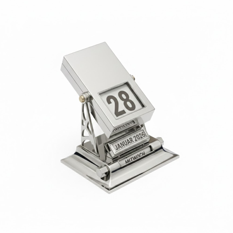 Ewiger Mechanik-Kalender aus Metall kaufen | Edles Büro-Accessoire