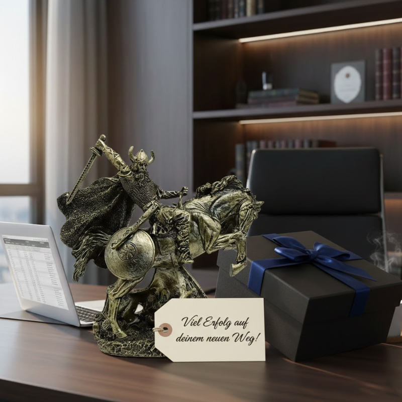 Wikinger-Krieger auf steigendem Pferd