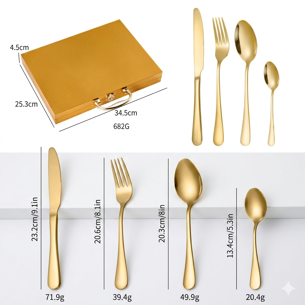 Edelstahl Besteckset 24-teilig in Geschenkbox