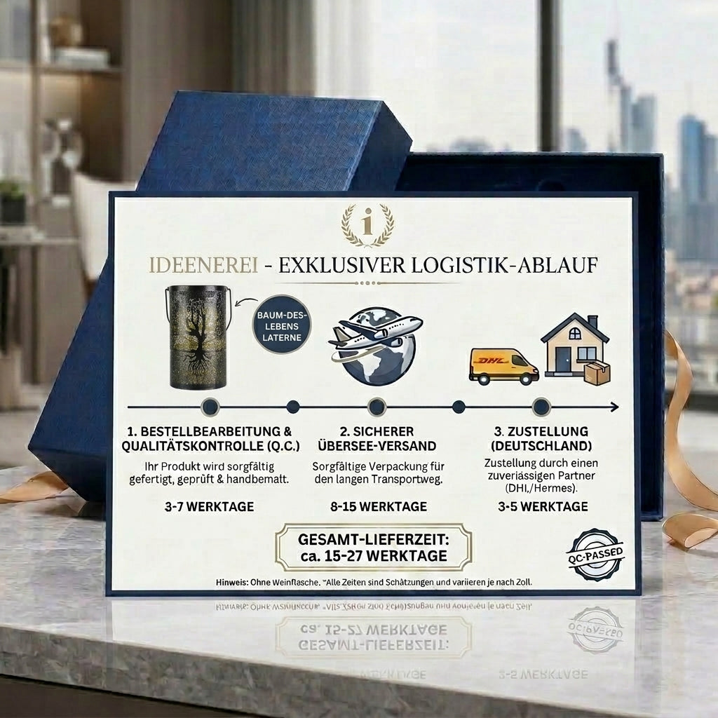 Solar-Gartenlaterne aus Metall mit Lebensbaum-Motiv