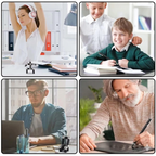 Magnetischer Fidget Pen im Einsatz bei verschiedenen Altersgruppen: Büro-Gadget zur Entspannung, kreatives Schreibwerkzeug für Kinder und präziser Tablet-Stylus für Erwachsene. Vielseitiges Geschenk für die ganze Familie.