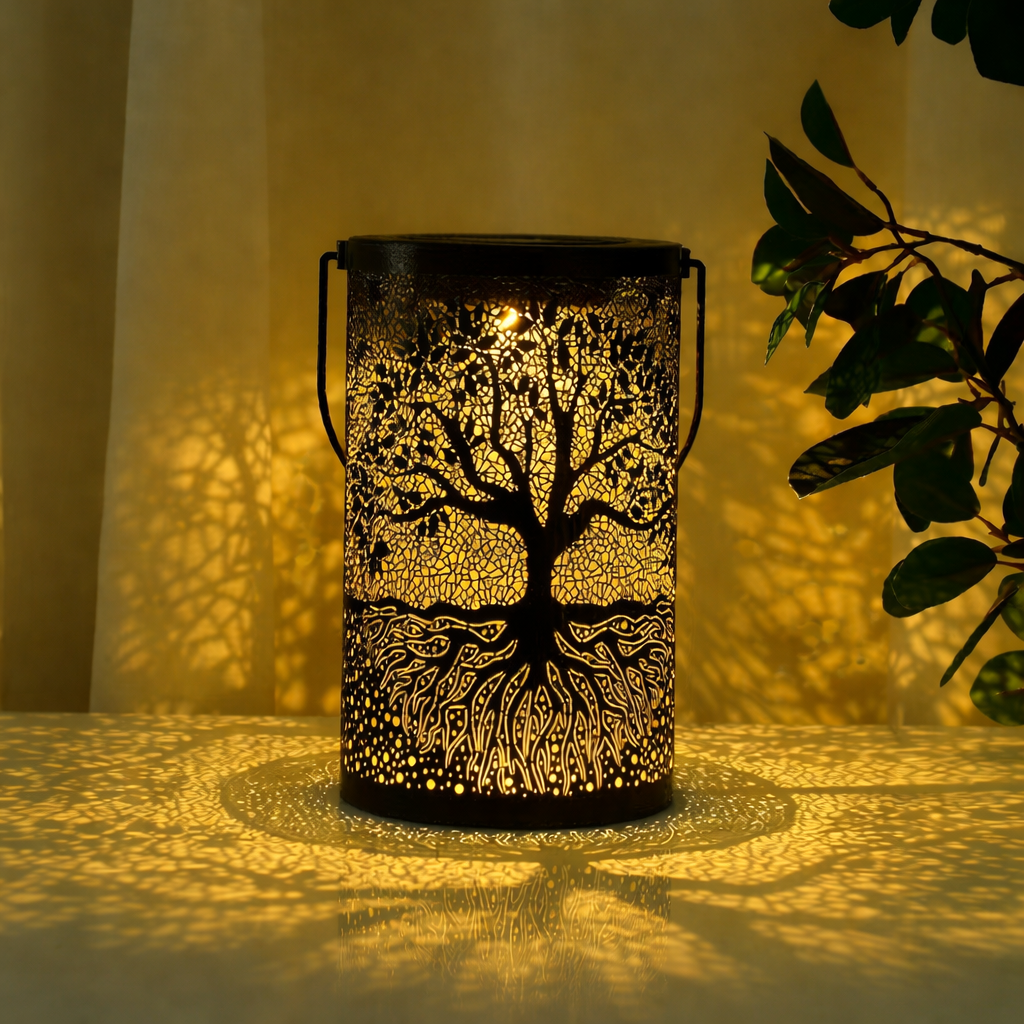 Magische Solarleuchte Lebensbaum – Stimmungsvolles Schattenspiel