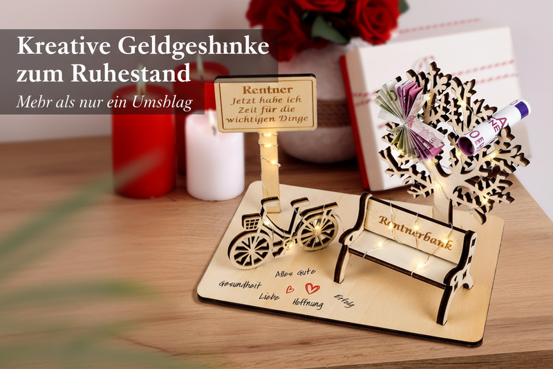 Kreative Geldgeschenke zum Ruhestand Banner