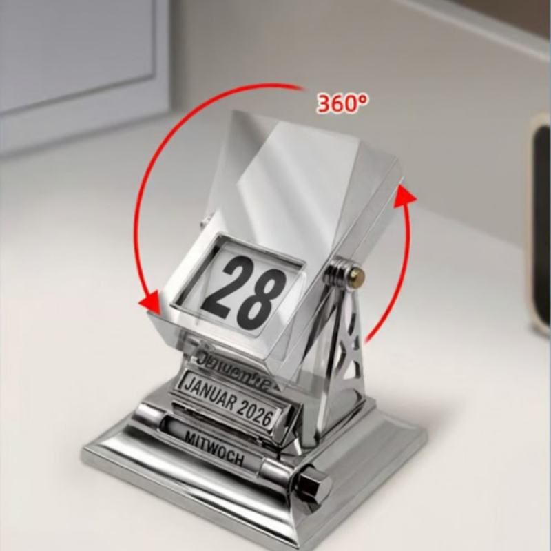 Manuelle 360° Drehung Ewiger Kalender aus Metall