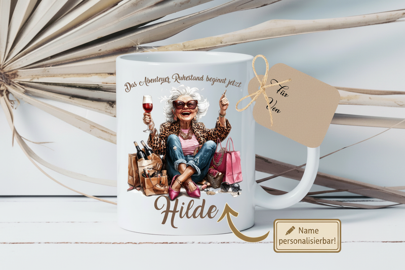 So personalisieren Sie Ihre Rentnerin-Tasse