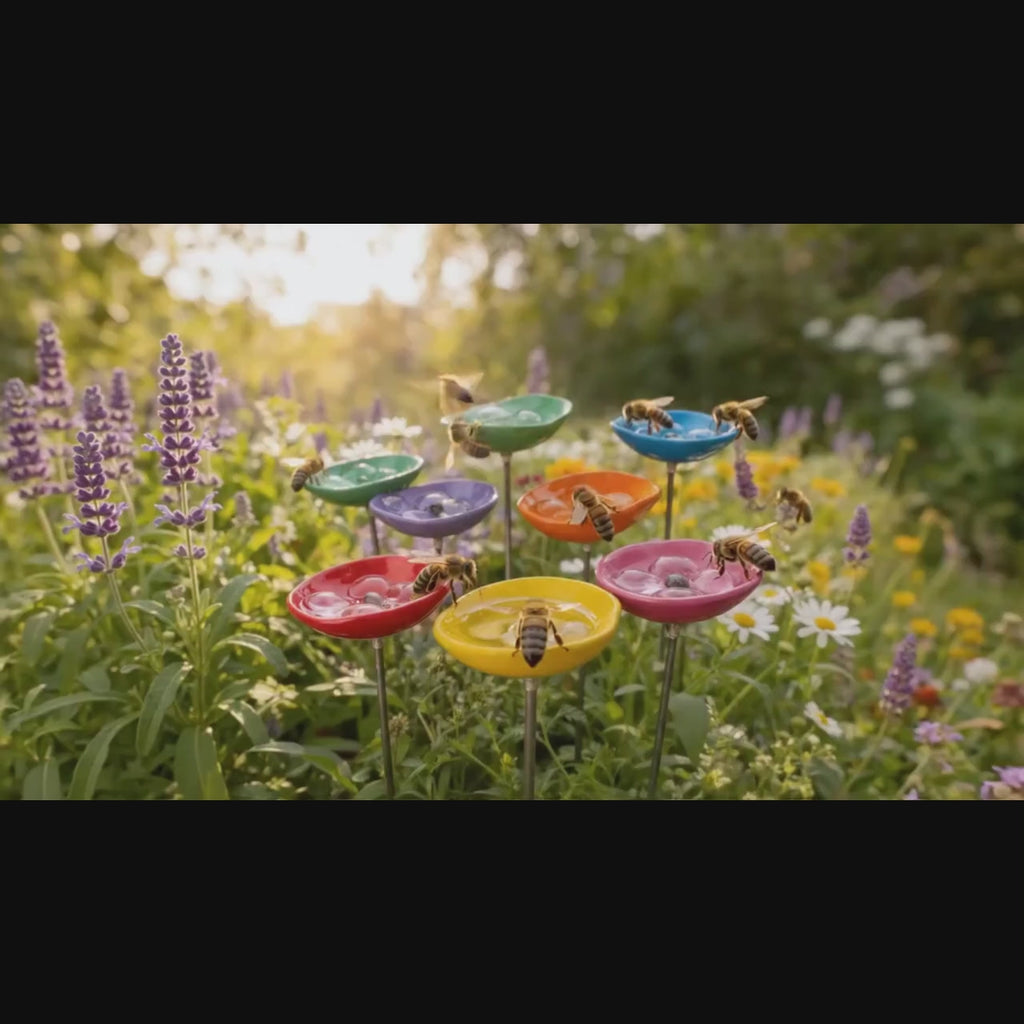 Viele herkömmliche Vogelbäder oder tiefe Schalen werden für Bienen zur tödlichen Falle. Auf der Suche nach Wasser riskieren sie, den Halt zu verlieren und zu ertrinken. Unsere Station löst dieses Problem durch ein intelligentes, flaches Design mit integrierten Landehilfen.