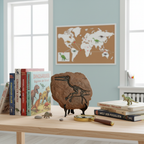 Pterosaurier-Fossil Replik auf einem Kinderschreibtisch mit Dinosaurierbüchern und Lupe, inspirierende Lernumgebung für junge Paläontologen